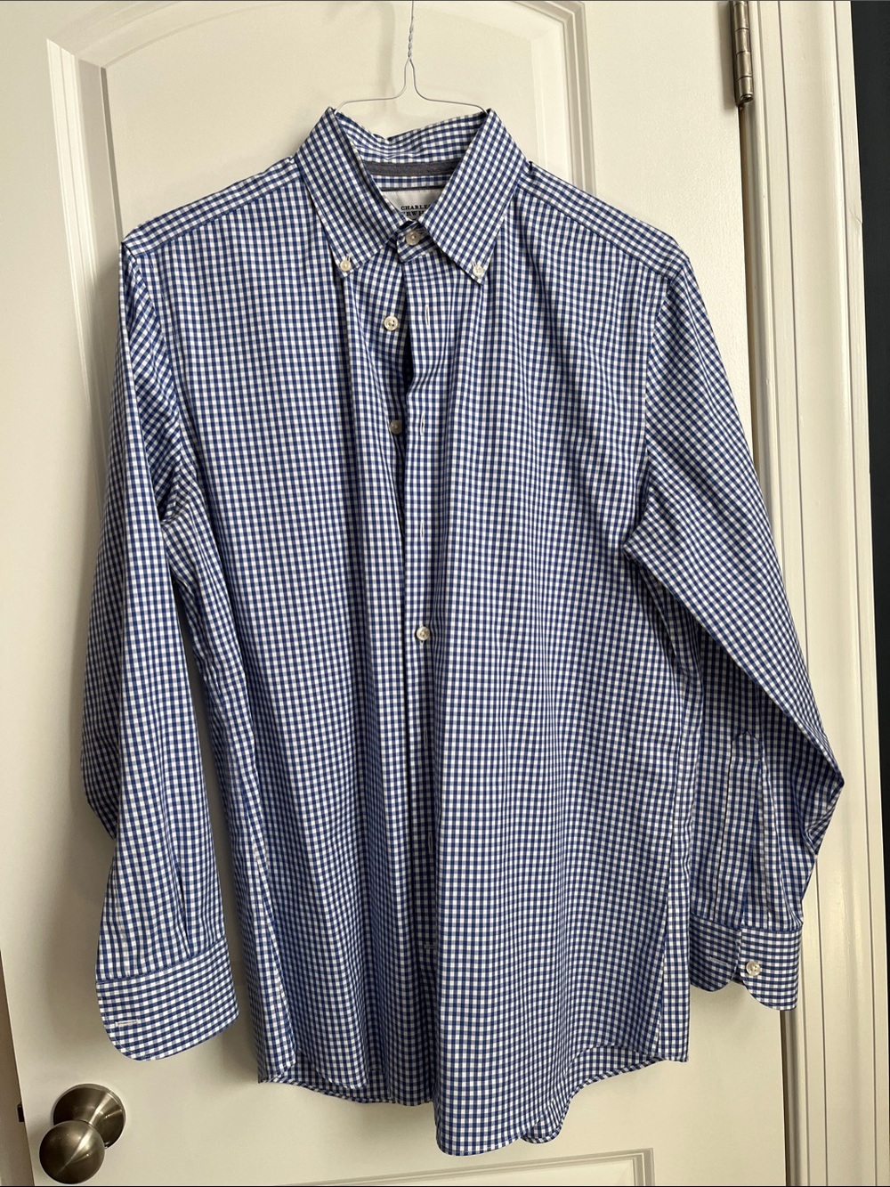Charles Tyrwhitt Non Iron Slim Fit Gingham Button-Down Shirt